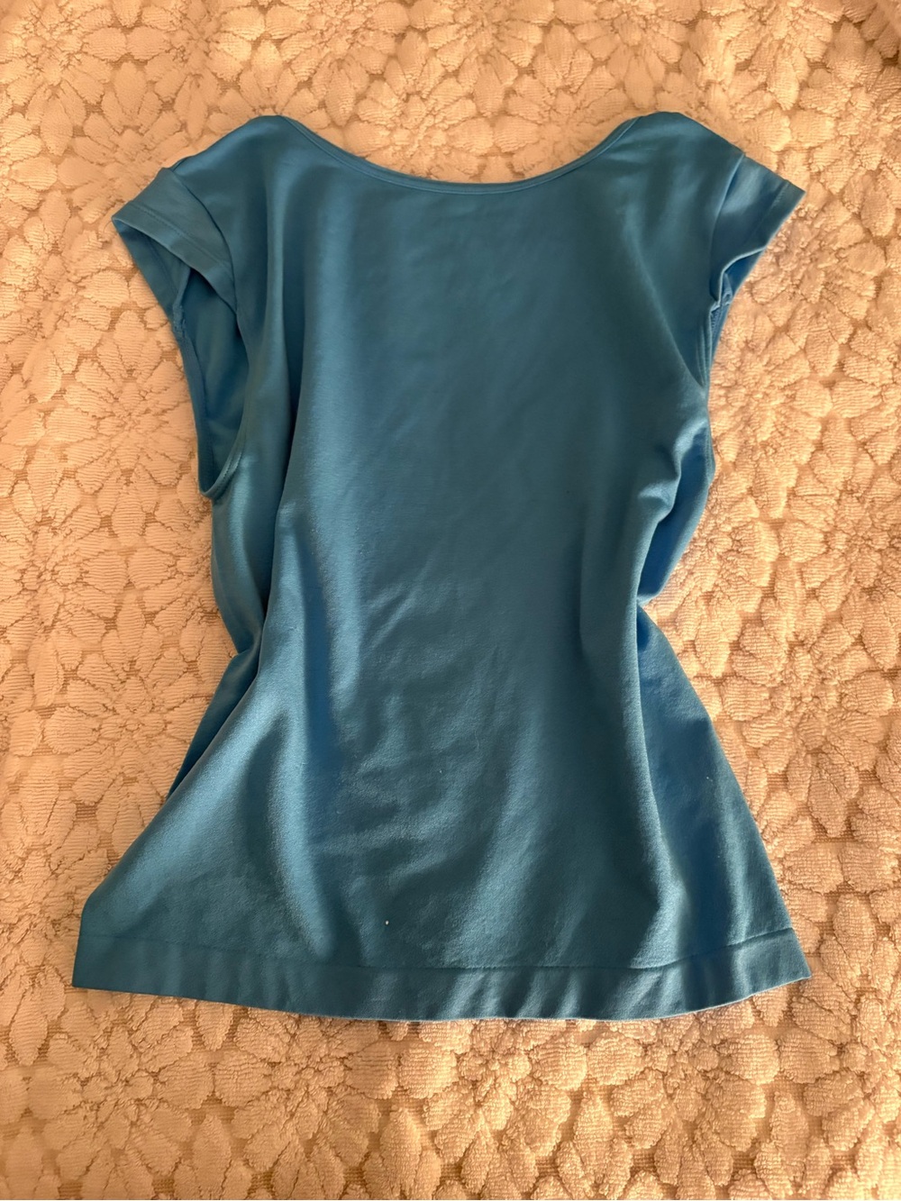 wild fable blue Scoop-Neck Cap-Sleeve backless shirt